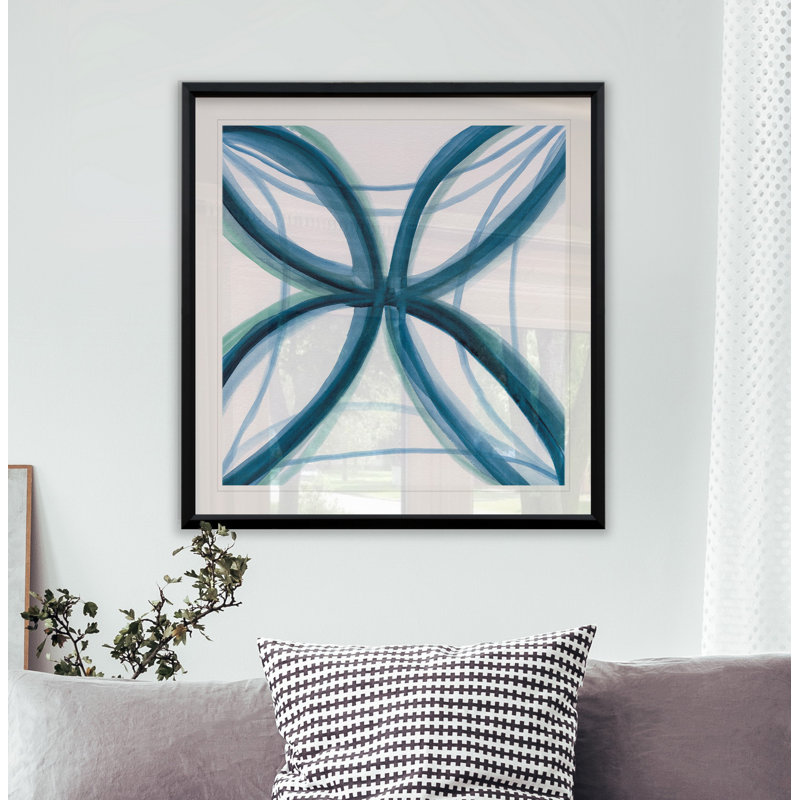 « bold blue i », impression sur toile, H 30,5 po x l 30,5 po x P 1,5 po, Cadre plastique noir