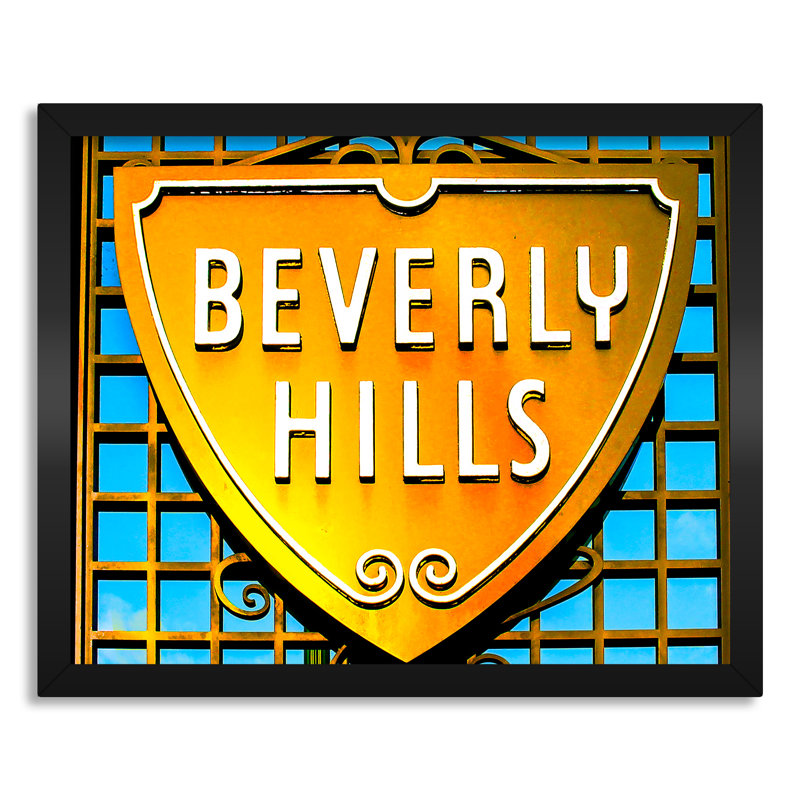 Beverly Hills, Los Angeles, Californie - reproduction de photo sur toile, H 16 po x l 20 po x P 0,75 po, Toile encadrée noire
