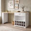 Table de cuisine extensible avec station de recharge intégrée, rangement pour bouteilles de vin et tiroirs-768661975