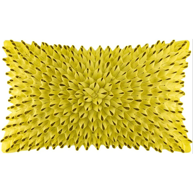  Rectangular Accent Pillow Cover Embroidered Throw Pillow Case Simulation Applique Cushion Cover, Yellow