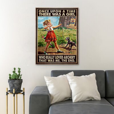 Baby Girl Playing Archery And Dog - Once Upon A Time There Was A Girl Who Really Loved Archery Gallery Wrapped Canvas - Sport Illustration Decor, Mix -  Trinx, 5C88F49202EF4ACEAFD5803F1A3431FB