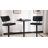 Set of 2 Modern 23.6" Round Dining Tables, Adjustable Height Swivel Base Pedestal Tables for Kitchen, Breakfast Nook-1770195132