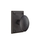 Emtek Privacy Interior Mortise Set w/ Arts & Crafts Rosette & Hammered Egg Knob (RH)