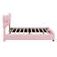 Lit pour grand lit avec tête et pied de lit papillon, lit plateforme tapissier en similicuir avec décor en métal doré-615491711