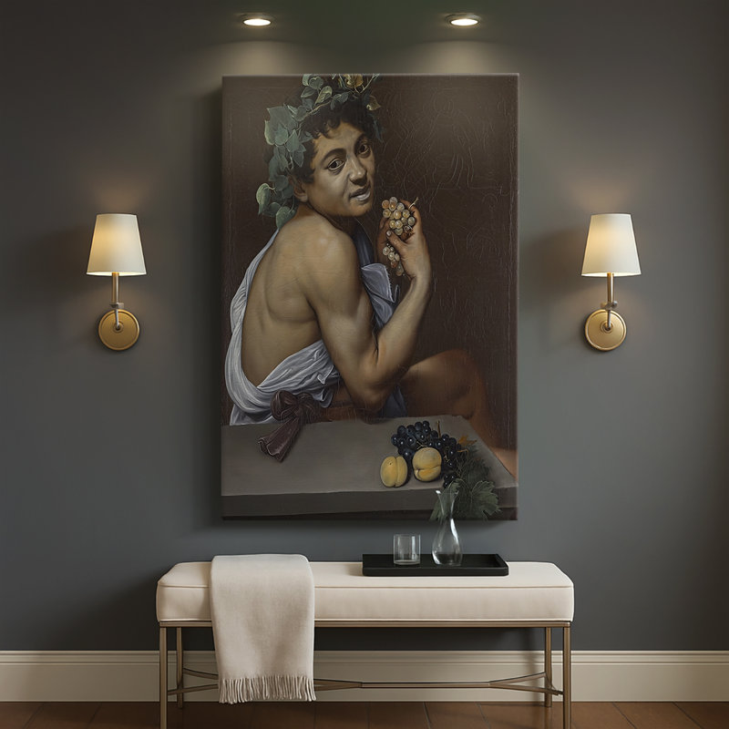 «Young Sick Bacchus», toile tendue par Caravaggio, 32 x 48