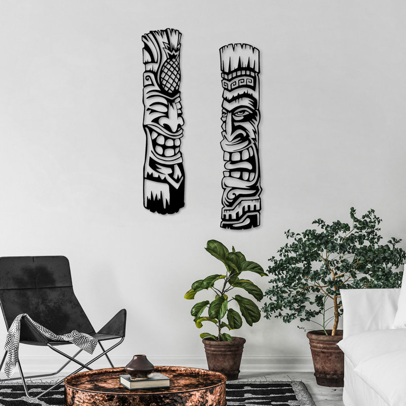 Stylish Decorative Metal Wall Accessory (2 Pieces), Black Finish, 7.9 x 33.1 inches | 100% Metal Construction, Thickness: 0.06 inches | Perfect for Home Decor & Modern Aesthetics, Durable & Elegant Design