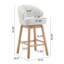 Ensemble de 2 tabourets de comptoir pivotants de 33,25 po, avec tabourets de bar rembourrés à hauteur de comptoir avec structure en bois d'hévéa massif, dossier, repose-pieds, tabourets de bar sans accoudoir pour bar personnel, comptoir de cuisine, naturel et beige