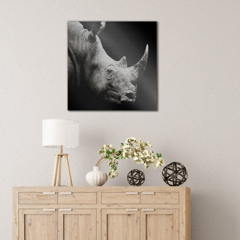 Rhino - No Frame Print on Metal