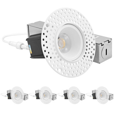 1'' 7 Watt Dimmable Air-Tight IC Rated LED Canless Recessed Lighting Kit