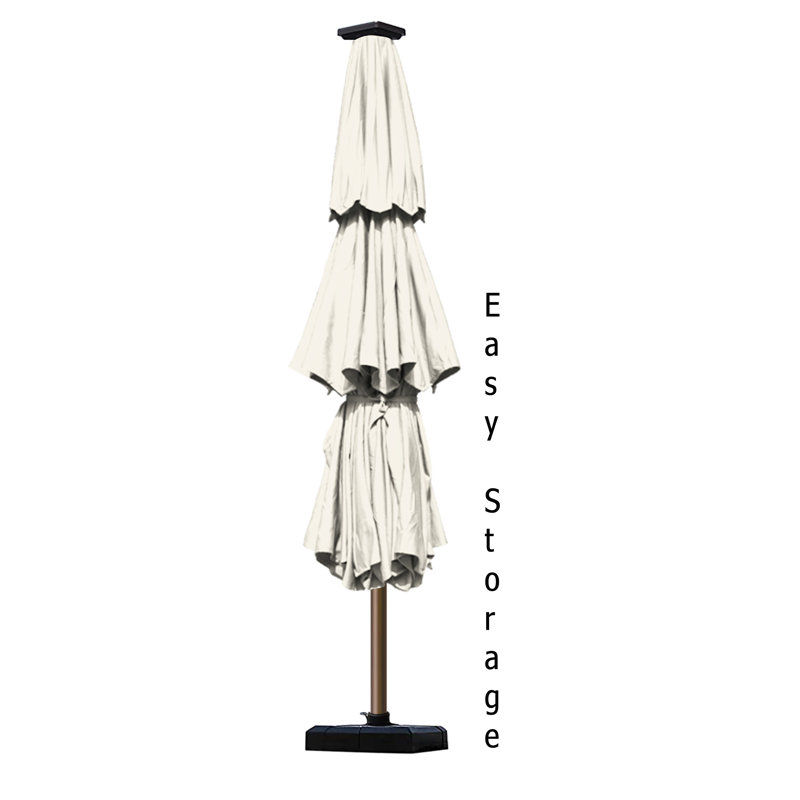 Parasol lumineux 9 pi Keensburg, Ivoire blanc