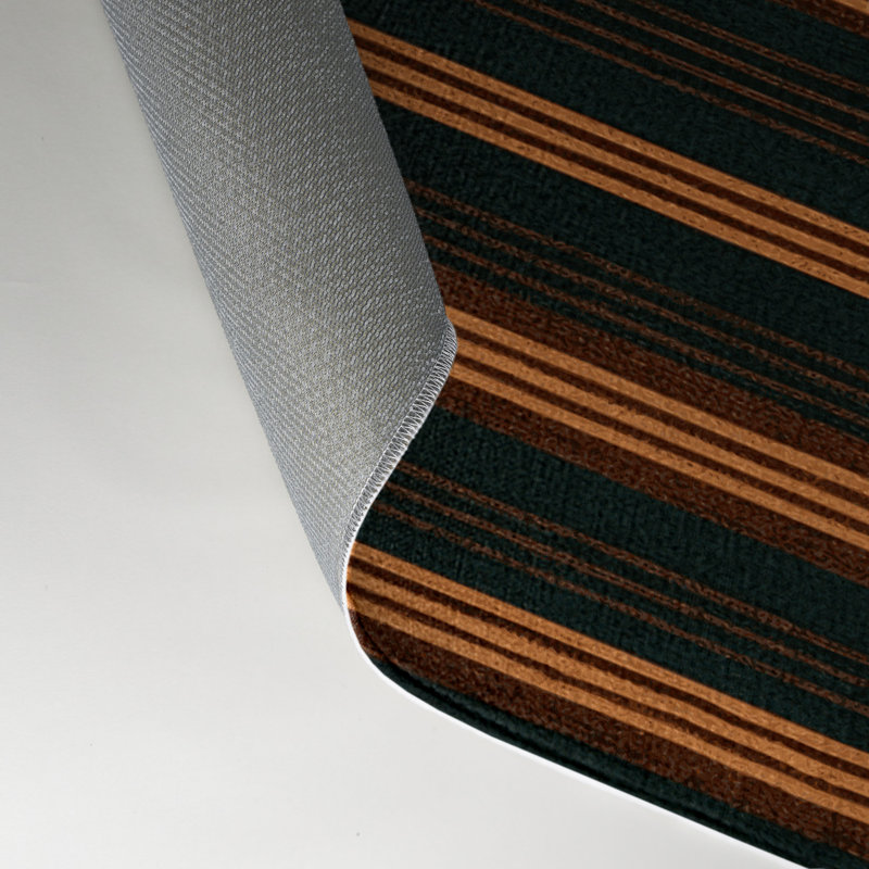 Tapis intérieur / extérieur vert HorizontalStripes, Rectangulaire 3 pi x 5 pi