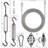 Amgo Hardware Kit Set for Triangle Sun Shade Sails Canopy (6 Inch Hardware Kit + Cables)