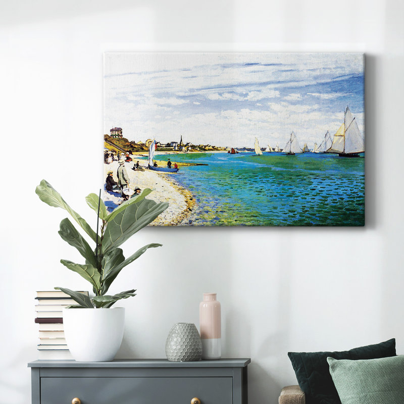 «Regatta at Saint Adresse» par Monet-Gallery, toile tendue, H 12 po x l 18 po