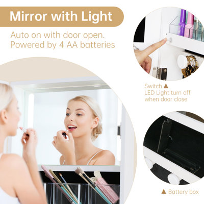 Armoire à bijoux pivotante à 360 ° avec tiroirs