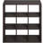 Simple Open Back Cube Storage Organizer, Standing Shelf, 9-Cube, Dark Oak