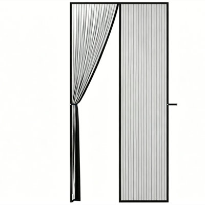 All-Magnetic Strip Magnetic Screen Door, Compatible With 36X82 Door Frame, Can Be Fixed And Opened, High-Density Insect-Proof Net, Pets Can Freely Enter And Exit, No Need To Drill And Stick Hooks For Installation, Suitable For Balconies, Courtyards, And