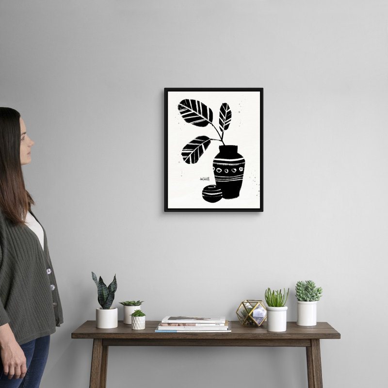 Art mural sur toile Botanical Sketches, Toile avec cadre noir, H 22 po x l 18 po