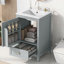 Meuble-lavabo de 20 po avec lavabo, armoire de salle de bain avec porte à fermeture douce, support de rangement et tiroir-2089979253