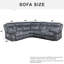 Canapé modulaire inclinable manuel en cuir 113 po avec console Nubuck-2008405485