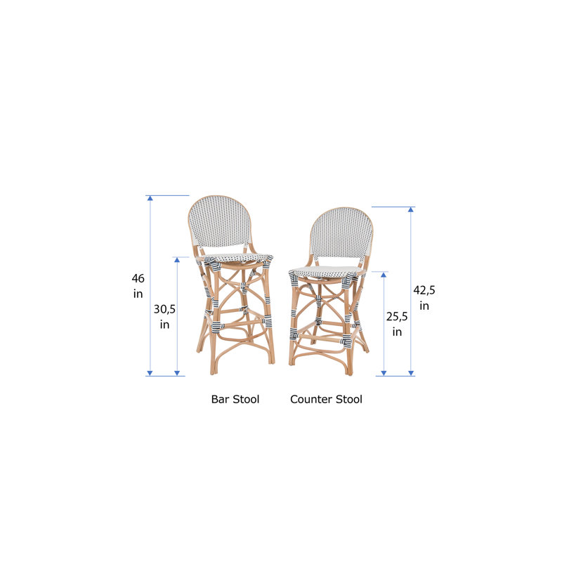 Tabouret de bar et de comptoir Tawanna, Tabouret de comptoir (siège d'une hauteur de 25,5