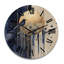 Horloge murale géométrique moderne sur fond bleu foncé et doré à texture abstraite IV-1570509453
