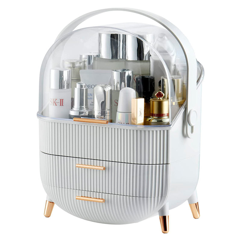 Neo Three Layer Cosmetic Makeup Vanity Beauty Storage Organiser Box Case Holder, White