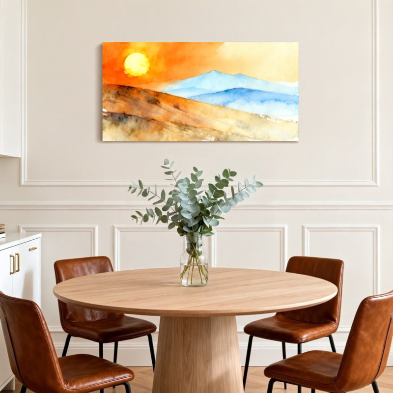 «Landscape & Nature Sunset Mountain Landscape», reproduction d'art sur toile, H 16 po x l 32 po