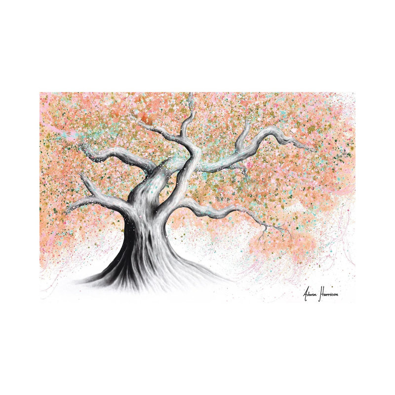 Sunshine Peach Tree by Ashvin Harrison - Wrapped Canvas Print, 20.32cm H x 30.48cm W x 1.9cm D