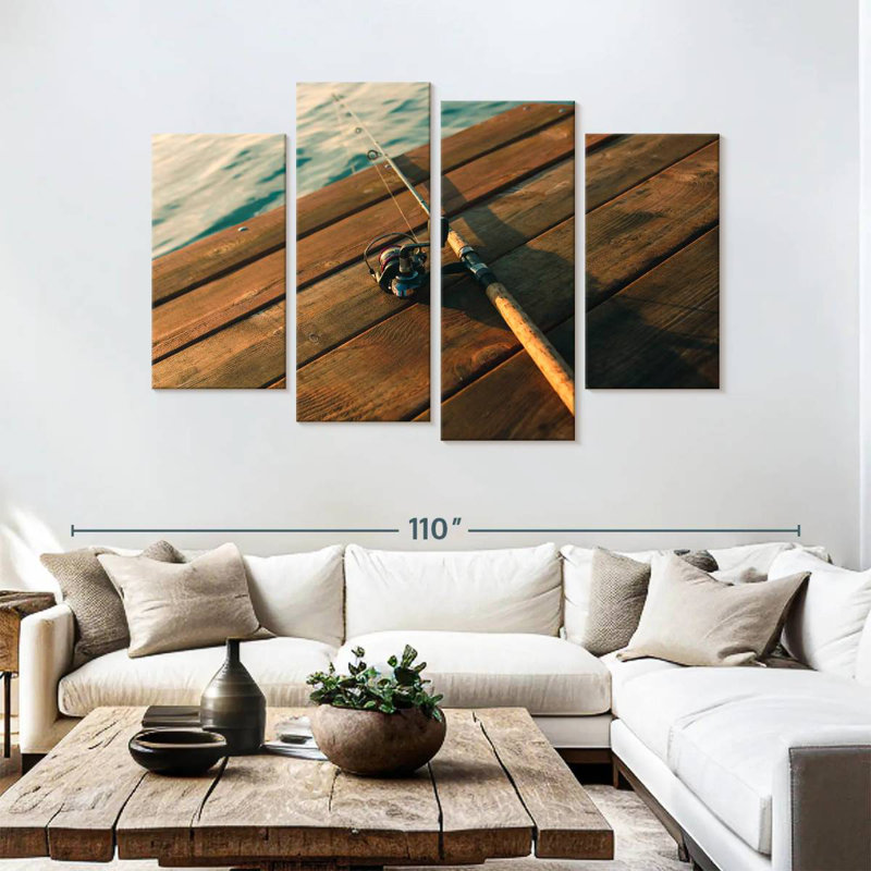Senne Fishing Rod On Pier, 54" H x 84" W