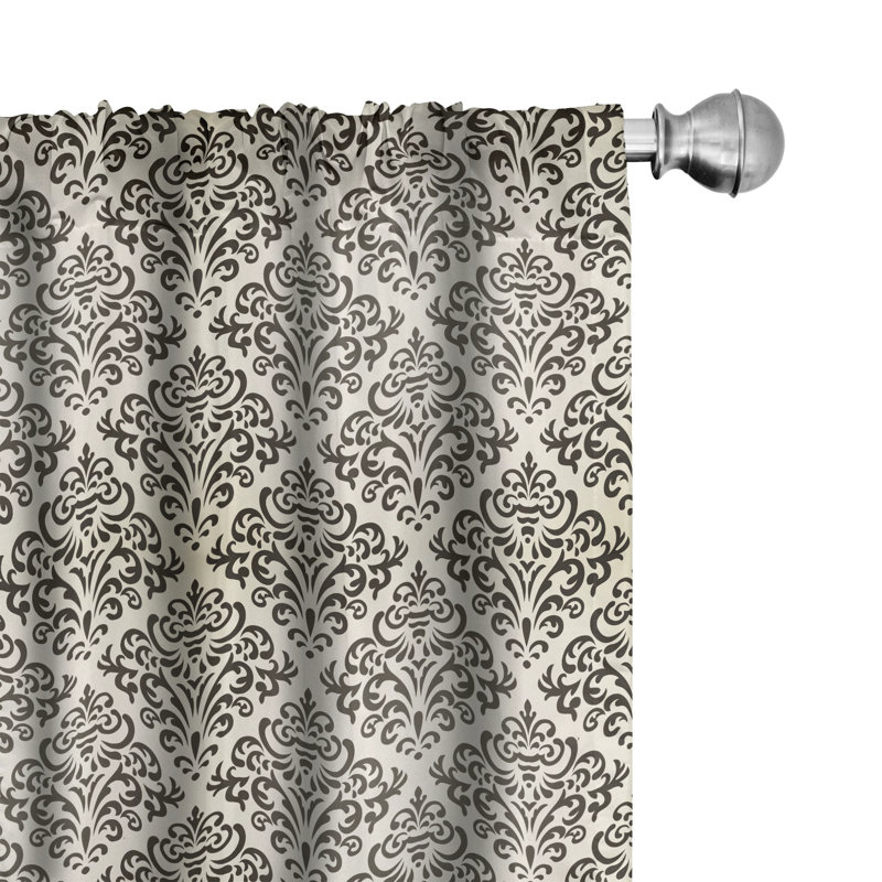 Damask Semi-Sheer Rod Pocket Curtain Panels, 28" x 63"