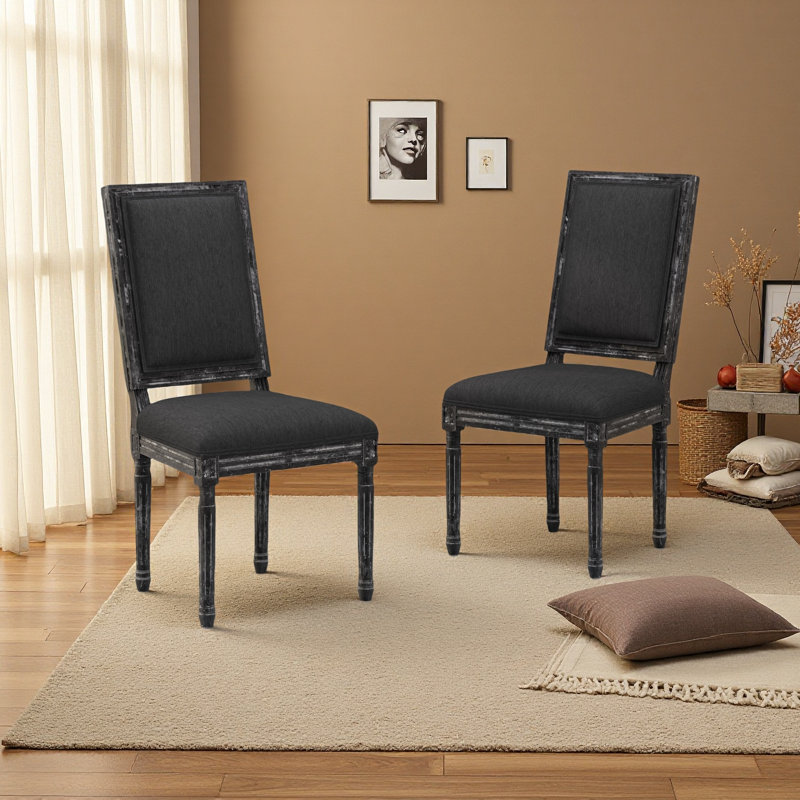 Chaise de salle à manger, Gris, Noir