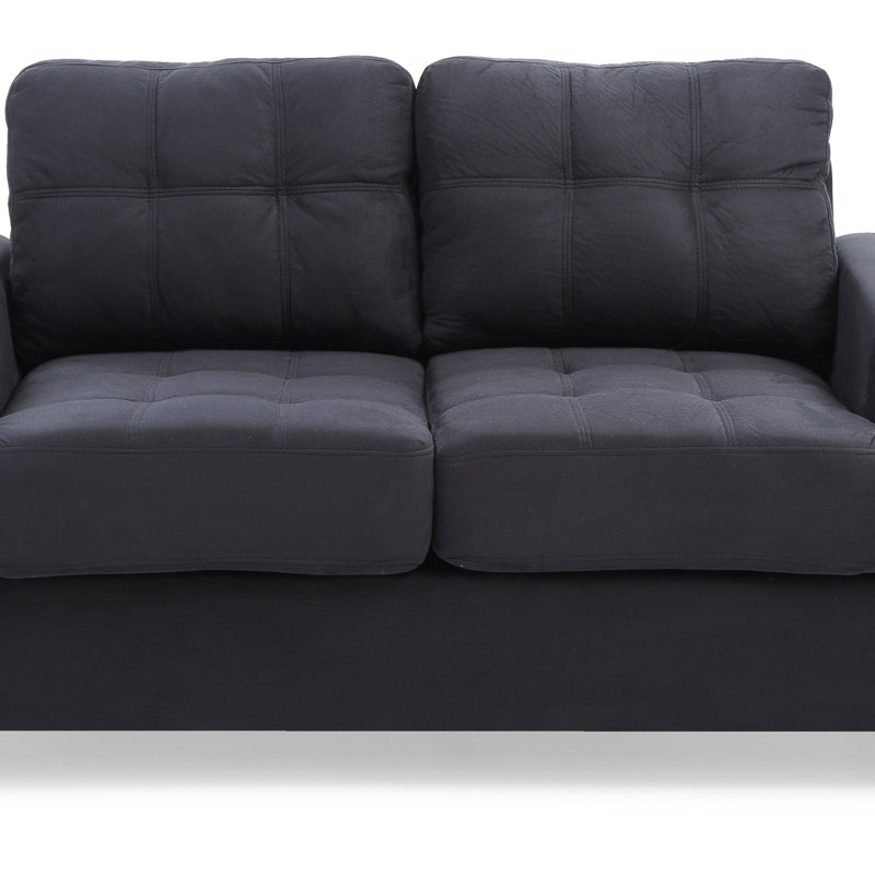 Cozy Transitional Loveseat For Two, durable, Black