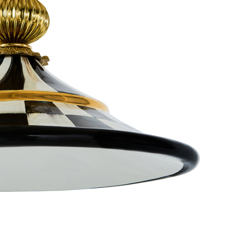 Courtly Check Flared Ceramic Pendant Lamp