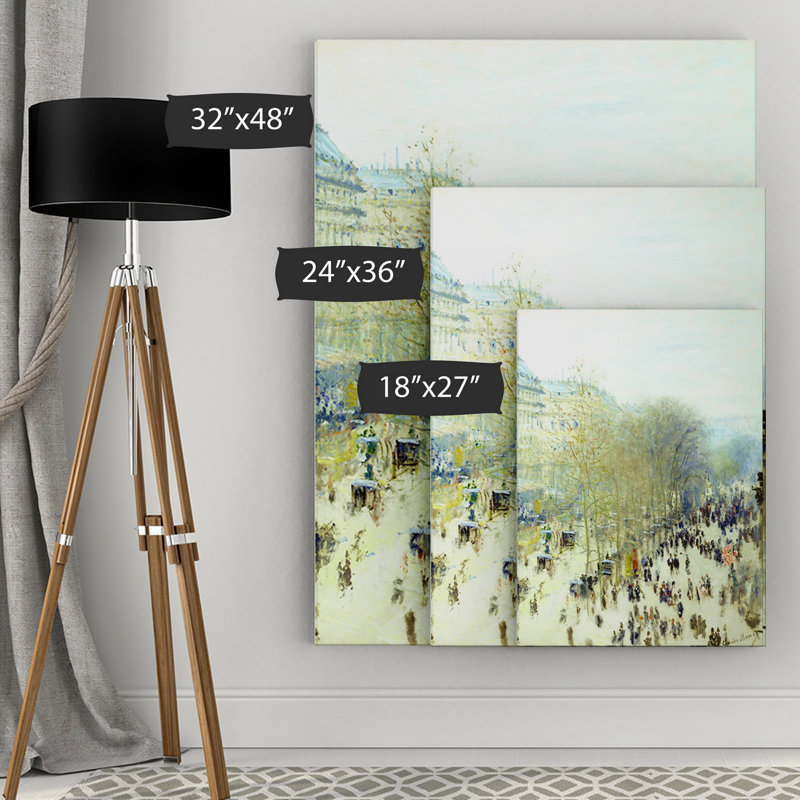 Boulevard Des Capucines by Claude Monet - Print on Canvas, 24" H x 36" W x 1.5" D
