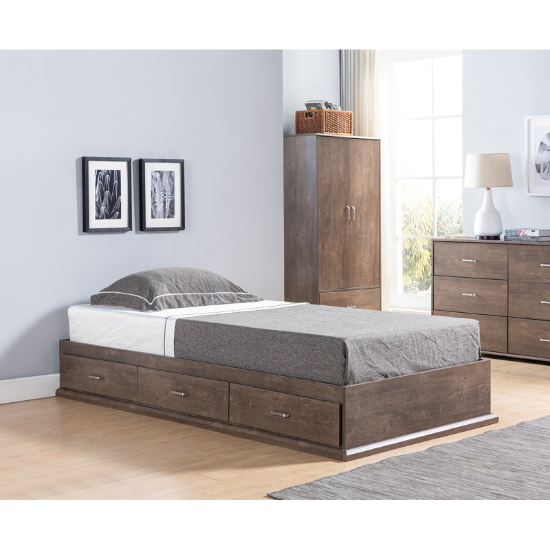 Lit plateforme Madera, Double, Noyer chêne