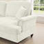 Canapé modulaire classique en U en chenille 4 places avec accoudoirs évasés, jupe à volants et repose-pieds mobile - beige classique