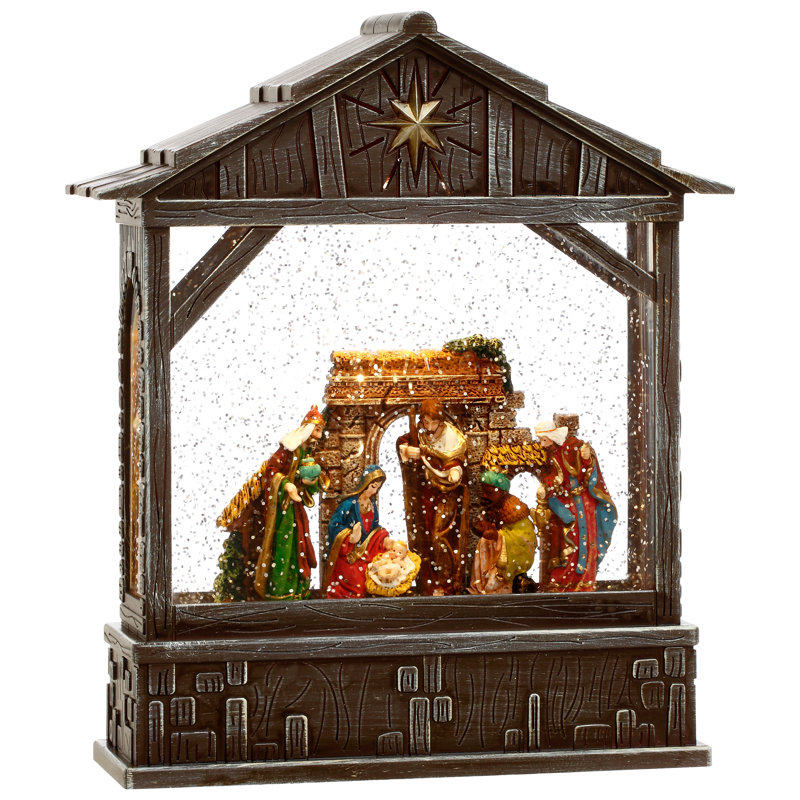 Scène de la Sainte Famille avec DEL - 10 pouces