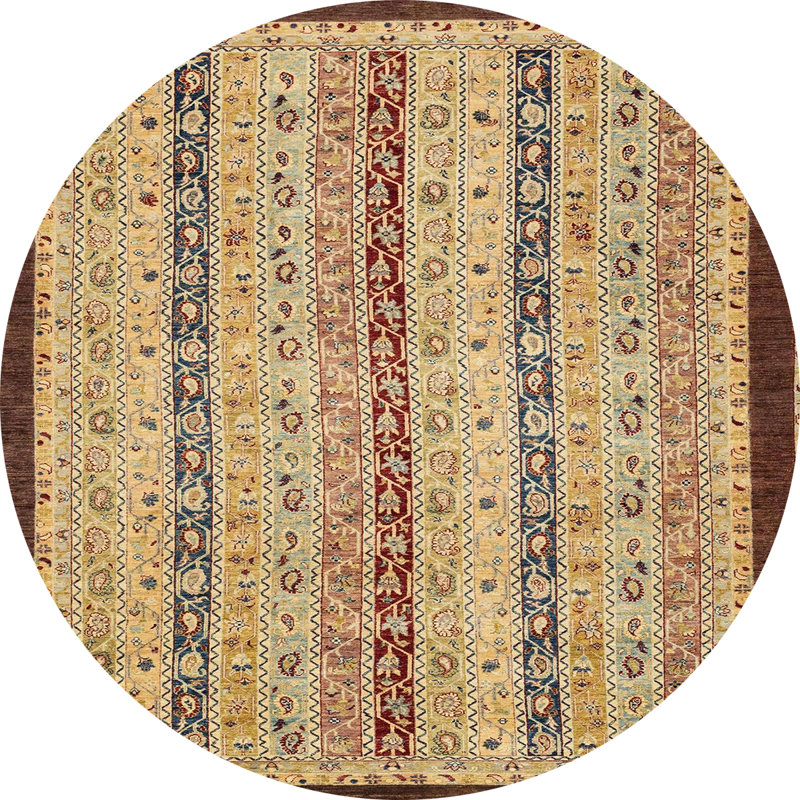 Tapis décoratif multicolore à motif abstrait, Rond 7 pi
