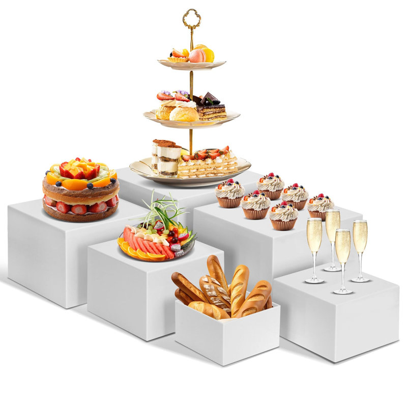 Ensemble de 6 présentoirs à buffet, grands présentoirs pour buffet et desserts