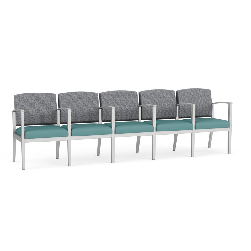 Structure en métal à 5 sièges Amherst, Argent, Vinyle Patriot Plus Bordeaux