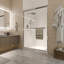 Porte de douche coulissante double demi-cadre avec verre transparent de 46 à 48 po x H 72 po