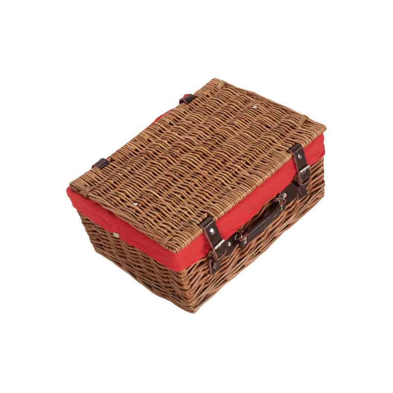 Wicker Basket with Lining, Double Steamed Hamper/Red Lining