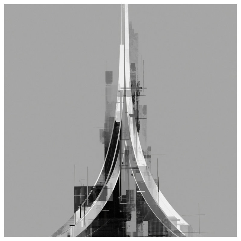 Couvertures de structure architecturale abstraite, L 60 po x H 80 po