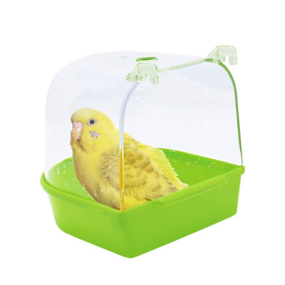 Cage pour oiseaux, accessoires de nettoyage pour animaux Baignoire pour oiseaux avec crochets de suspension avec injecteur d'eau gratuit pour perroquets