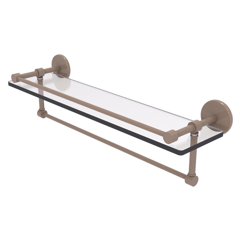 Tablette en verre avec barre à serviettes P1000, H 5 po x l 22 po x P 5 po, Beige ombré