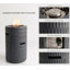 Foyer de table cylindrique au propane en béton 26 po Aeryona-126589820