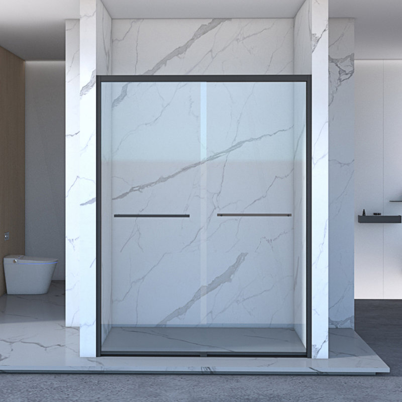 Porte de douche coulissante double en aluminium 56-60 "X70", porte de salle de bain coulissante