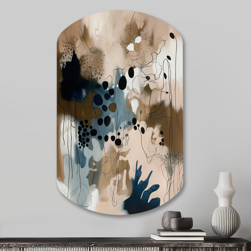 Shunta Blue Reflections II - Abstract Irregular Shape Metal Print, Modern Asymmetrical Metal Wall Art, 31" H x 19" W x 1" D