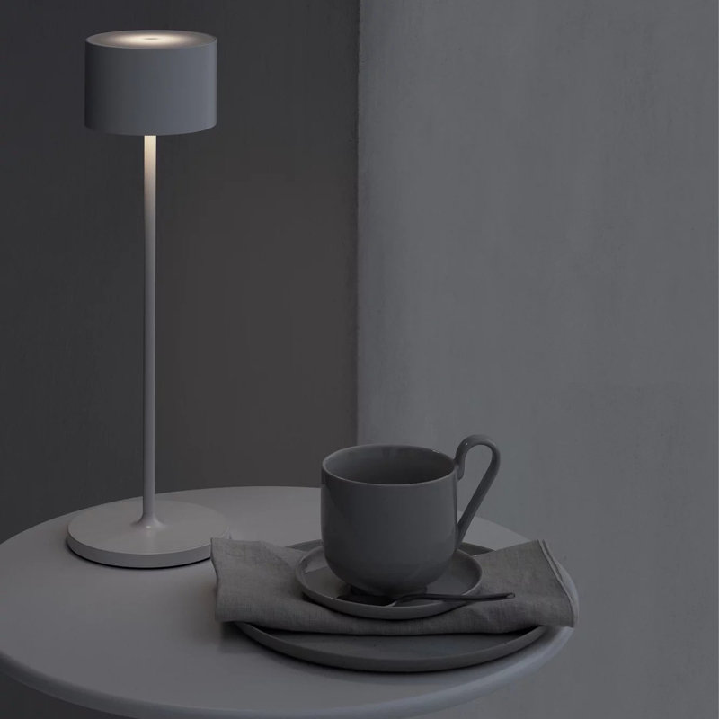 Farol Aluminium USB Table Lamp, Warm Grey