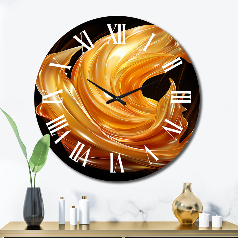Horloge murale à encre liquide or, Très grand